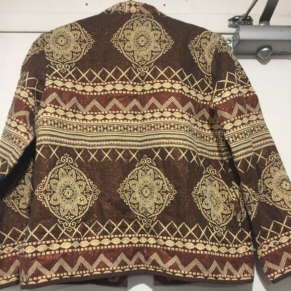 VINTAGE FLASHBACK PATTERN EMBELLISHED JACKETS SIZE S - Picture 5 of 9